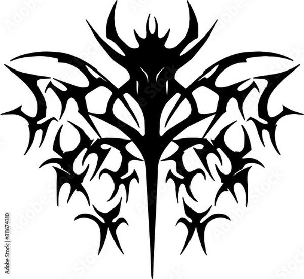 Obraz Unique Tribal Vector Shape - Gothic Y2K Sharp Element for Graphic Design and Artistic Project
