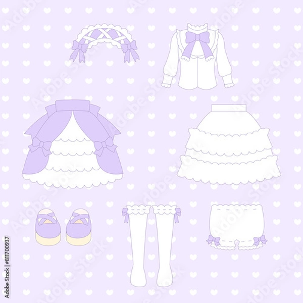 Fototapeta クラシカル風アイリスロリィタコーデセット⭐︎