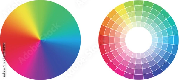 Obraz カラーピッカーのサークルと24色相セット