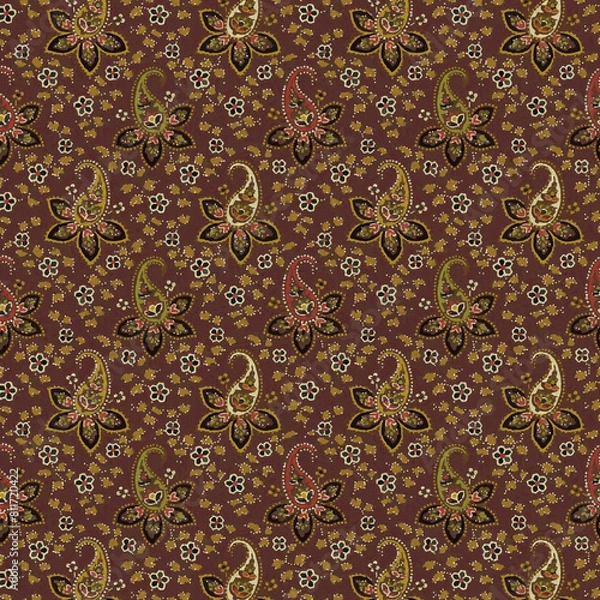 Fototapeta Ajrakh Pattern, Ikat, block print Pattern, batik print Pattern, madhubani, kalamkari, chinz, kani, Abstract, shirting design, Background digital printing textile pattern wallpaper	