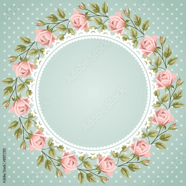 Obraz Vintage frame with roses