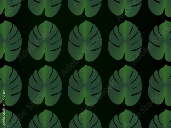 Obraz seamless pattern with green leaves