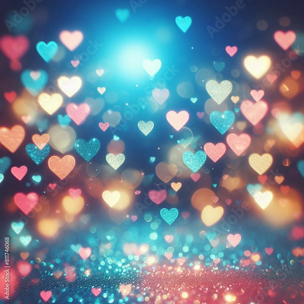Obraz abstract hearts bokeh background