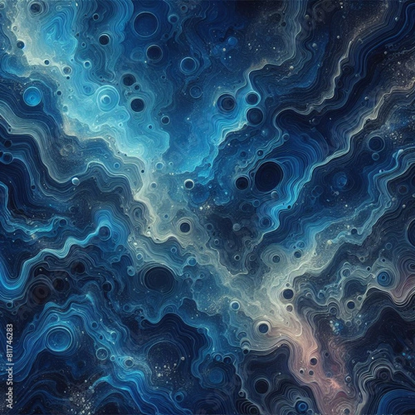 Fototapeta abstract blue background with bubbles