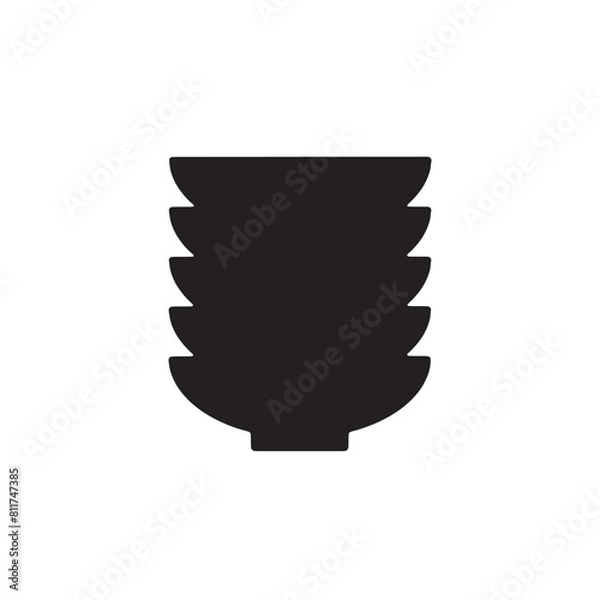 Obraz 重ねられたとりわけ皿アイコンイラスト