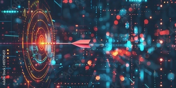 Fototapeta Strategic Precision: Achieving Business Goals with Targeted Investment - Dartboard Dart Arrow Concept