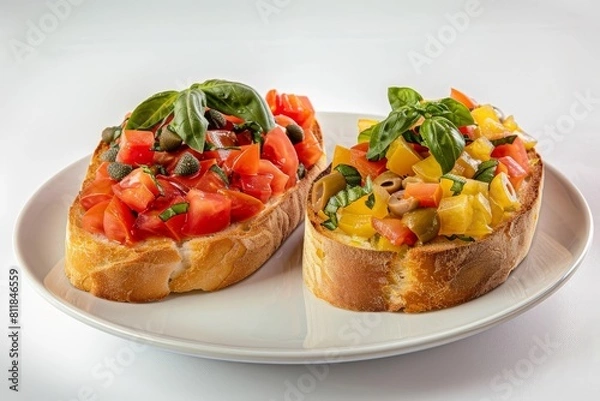 Obraz Culinary Masterpiece: Tomato Basil Bruschettas