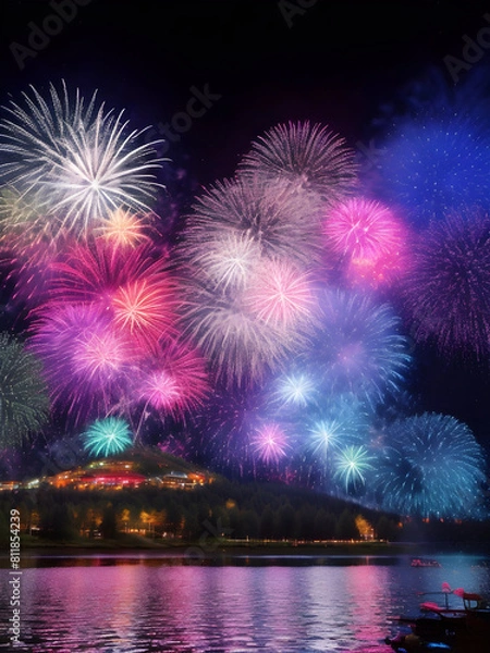 Fototapeta 다채로운 축제, 불꽃놀이