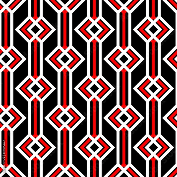 Fototapeta Abstract background with lines and squares. Seamless vector patt