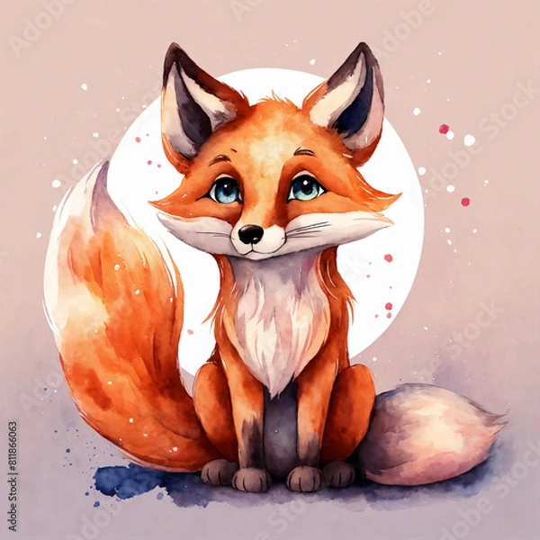Obraz Cute Watercolour Fox