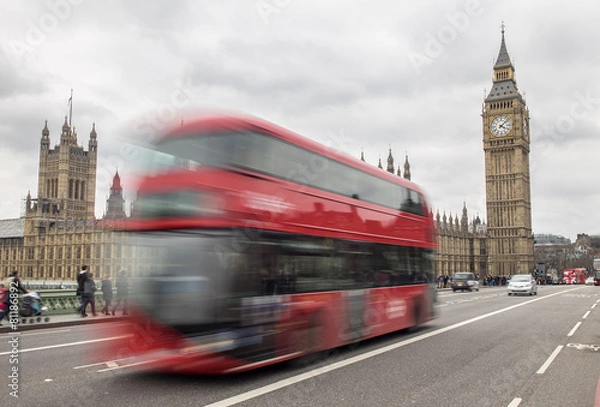 Obraz London bus passing Big Ben