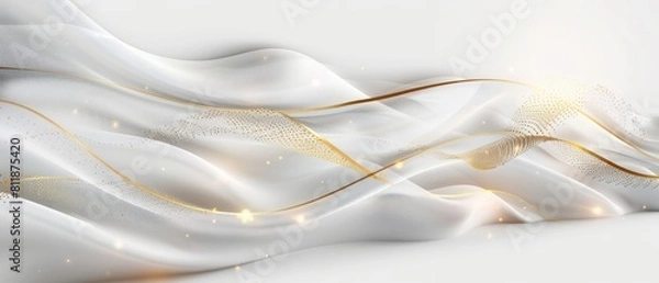 Obraz Luxury white background with golden lines and geometric shapes (kitchen glass)