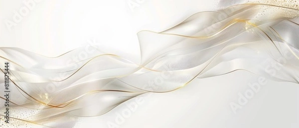 Obraz Luxury white background with golden lines and geometric shapes (kitchen glass)