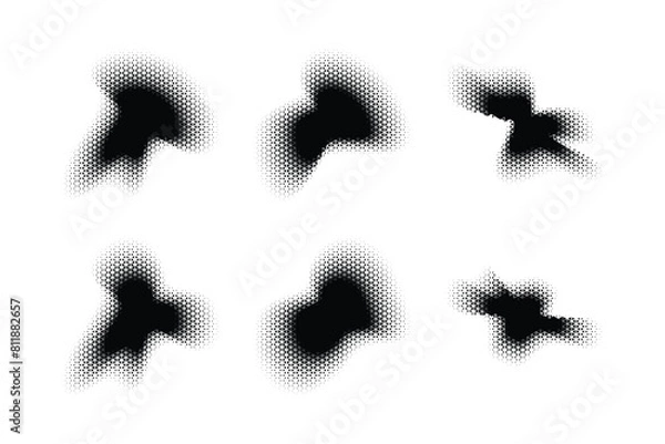 Fototapeta Halftone Triangle Pattern, Reprographic Technique for Simulating Background Set Minimal Style Dynamic Wallpaper