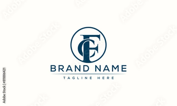 Fototapeta Logo design letter CF . Elegant modern. Vector template.