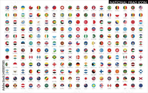 Obraz 国旗の丸型アイコン