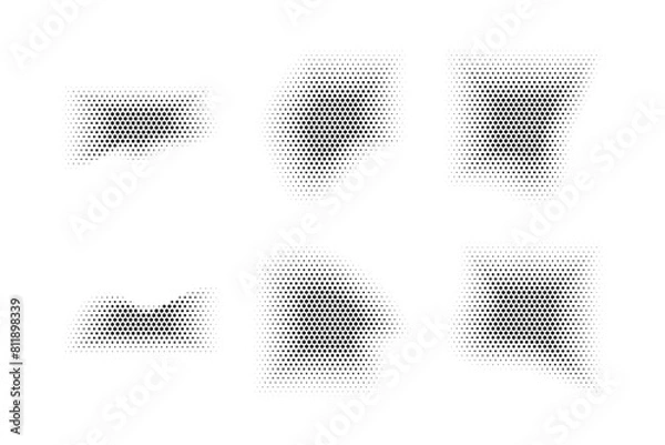 Fototapeta Halftone Star Pattern, Reprographic Technique for Simulating Background Set Minimal Style Dynamic Wallpaper