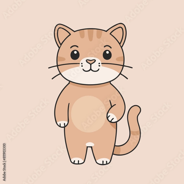 Fototapeta Vector illustration of a playful Puma for preschoolers' storytime