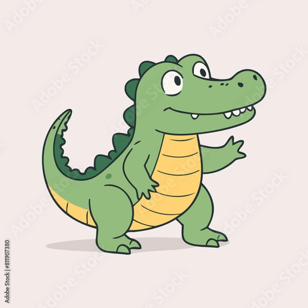 Fototapeta Vector illustration of a lovable Alligator for children's picture books