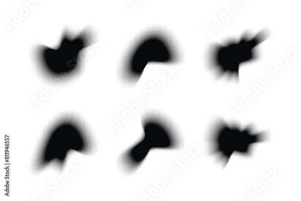 Fototapeta Halftone Hexagon Pattern, Reprographic Technique for Simulating Background Set Minimal Style Dynamic Wallpaper