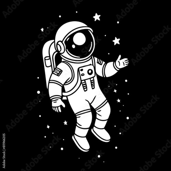 Obraz Cute vector illustration of a Astronaut for kids