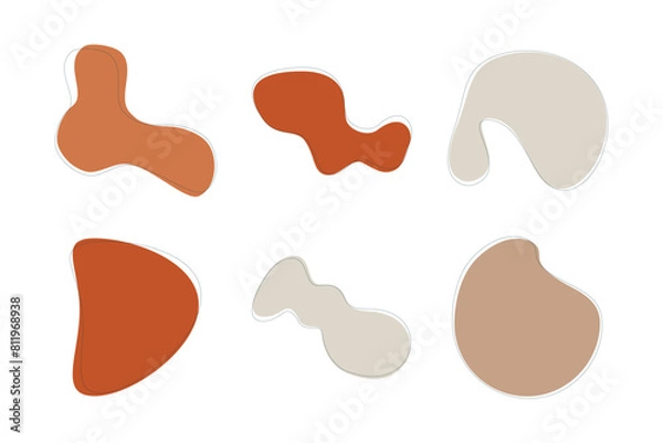 Fototapeta Blobs Abstract Fluid Shapes Color Full pictogram symbol visual illustration Set