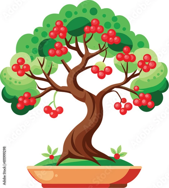 Obraz cherry tree illustration icon, tree icon