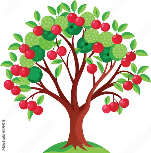 Obraz cherry tree illustration icon, tree icon