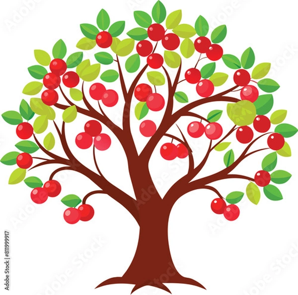Obraz cherry tree illustration icon, tree icon