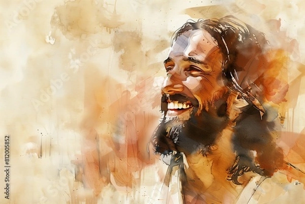 Obraz Jesus Portrait, Jesus Smiling