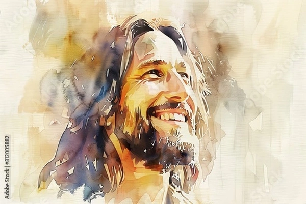 Obraz Jesus Portrait, Jesus Smiling