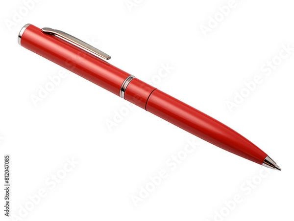 Fototapeta Red pen isolated on transparent background