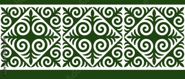 Fototapeta Безымянный-1Strip of plant patterns. Ethno style. Kazakh ornaments. Horizontal patterned design. Traditional patterns of Kazakhs. Ancient Turkic ornaments. Traditions of Kazakhstan. Decorative art of 