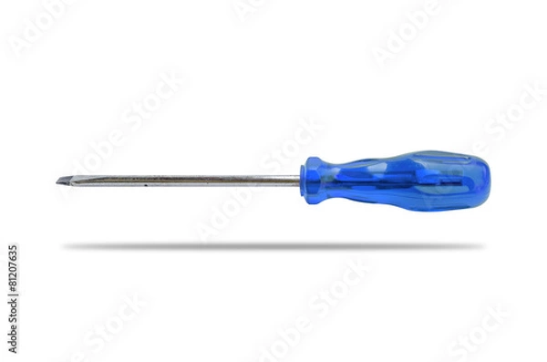 Obraz Blue screwdriver isolated on white