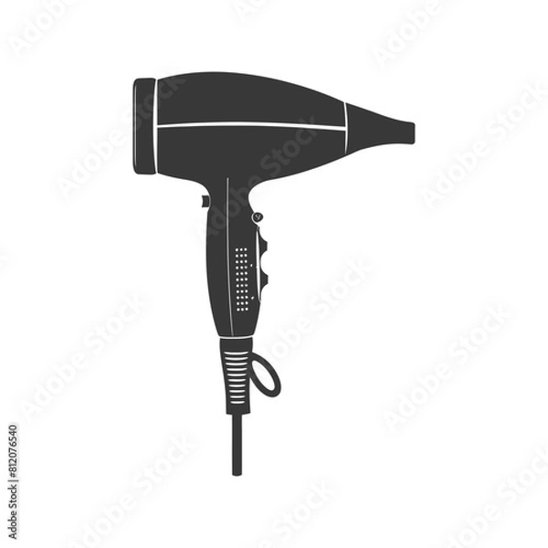 Obraz Silhouette hair dryer black color only