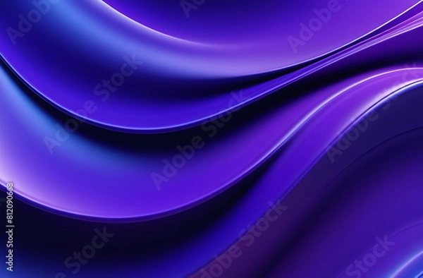 Fototapeta Blue violet liquid smooth waves abstract background