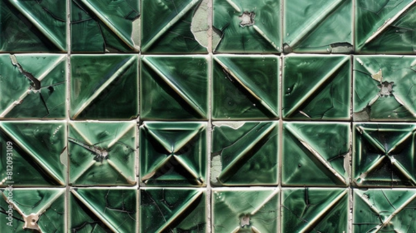 Obraz green Lisbon geometric Azulejo tile