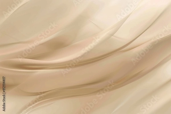 Fototapeta Abstract beige background with flowing fabric, elegant and luxurious design