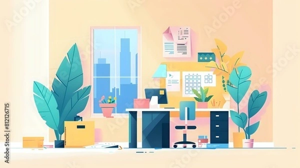 Fototapeta Illustration of Mortgage Banker providing financial guidance for home loan applications