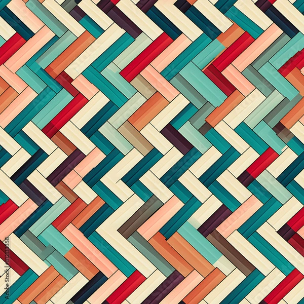 Fototapeta handwoven fabric digital art seamless pattern, the design for apply a variety of graphic works