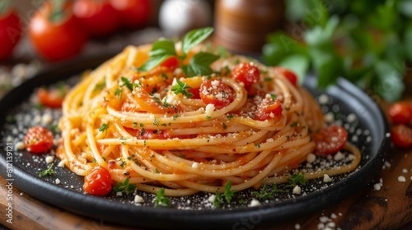 Fototapeta spaghetti with tomato sauce