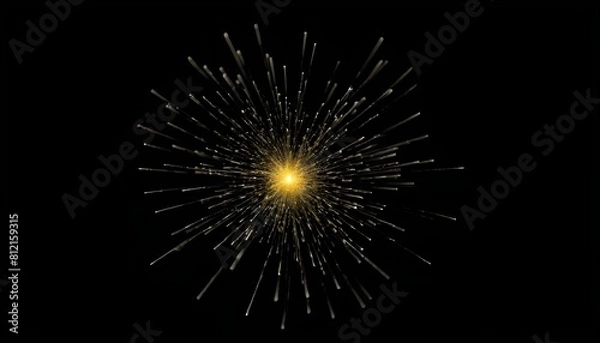 Fototapeta yellow firework isolated on a black background create with ai