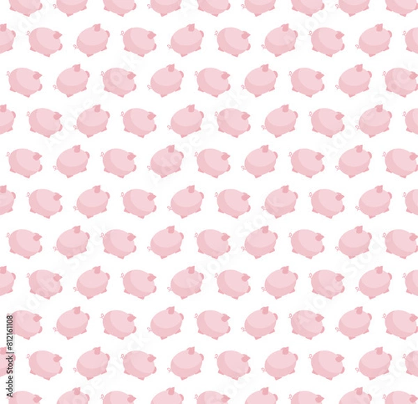Obraz pink illustrated pigs seamless overlay pattern