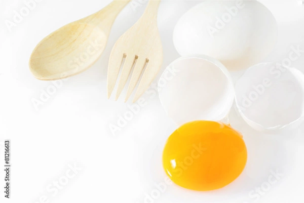 Fototapeta Broken white eggs