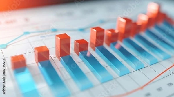 Fototapeta Bar Chart Graph Diagram Statistical Business Infographic Illustration