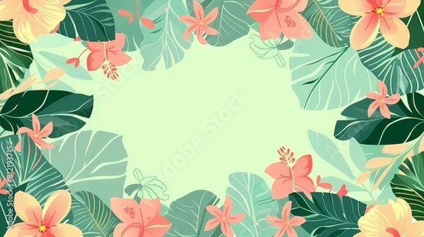 Obraz Tropical bloom frame with space for your text