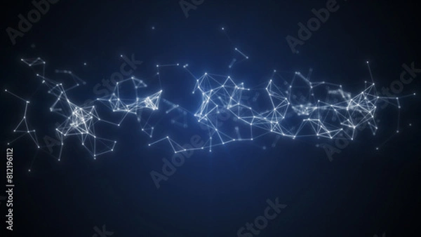 Fototapeta The digital age of technology, crimping data and transferring data to the cloud, storing information