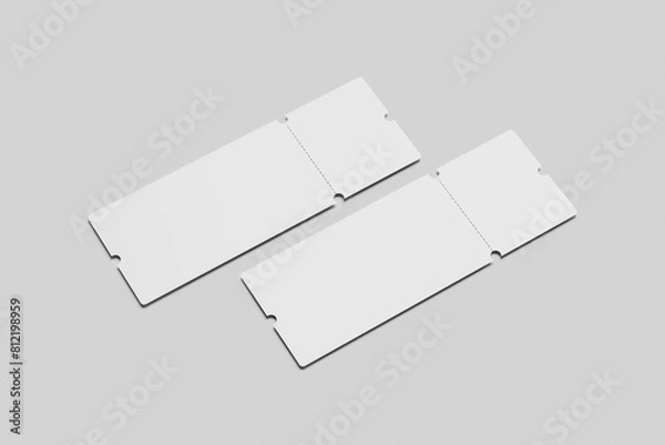 Fototapeta Blank Ticket Mockup Set
