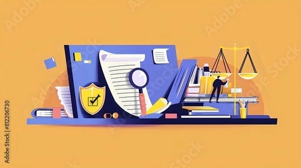 Fototapeta Auditor's Workspace Conveying Importance of Adhering to Ethical Standards