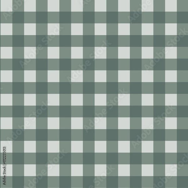 Fototapeta Gingham pattern seamless Plaid repeat in green and white. Design for print, tartan, gift wrap, textiles, checkered background for tablecloth